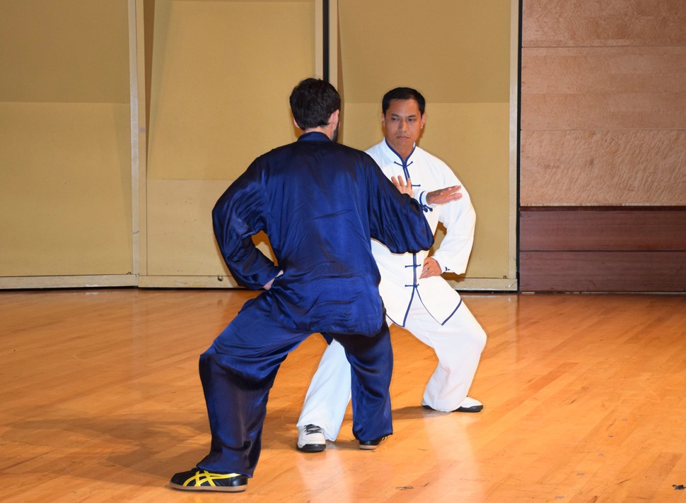 Push hands with Byron Hartman and Master Xiaoming Xu